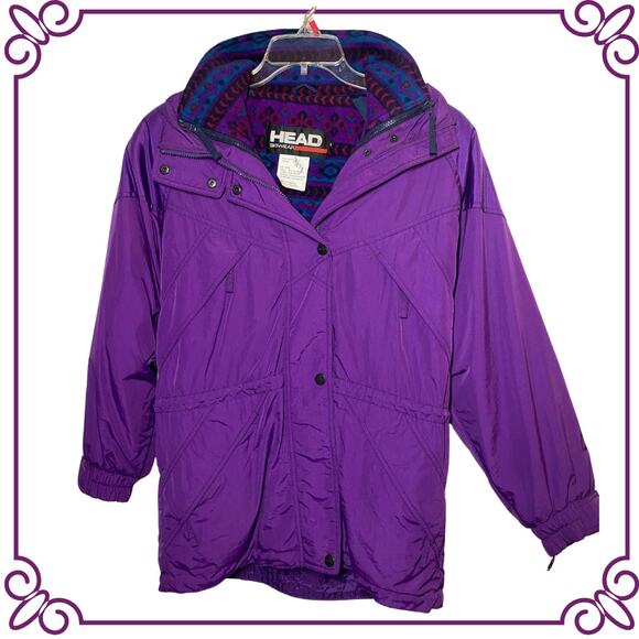 Vintage 1990s Head Sportswear Removable Liner Ski Snow Jacket Purple Small - Picture 1 of 13